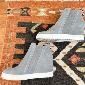 Grey high top platform sneakers from Steve Madden